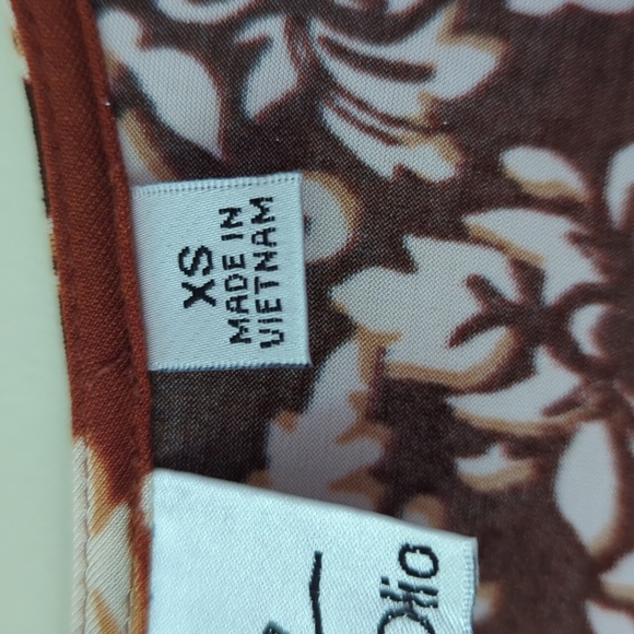 Louis Dell'Olio Geometric Pattern LS Tunic Top XS Burnt Orange/Rust - Picture 3 of 14